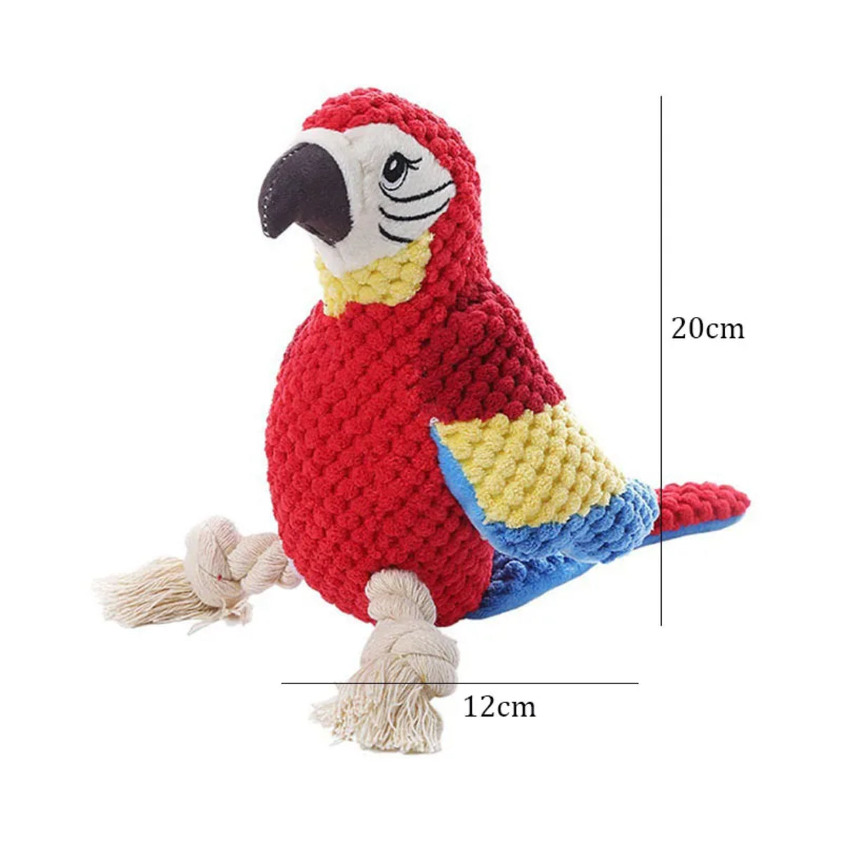 Parrot Rope-legs Squeaky Toy