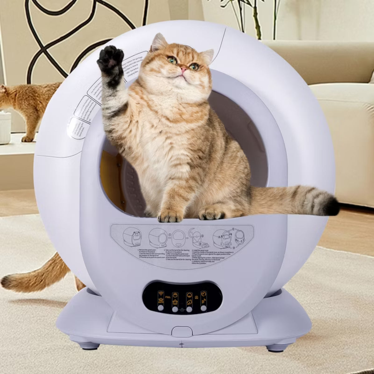 Automatic Scooping and Odor Removal Self-Cleaning Cat Litter Box