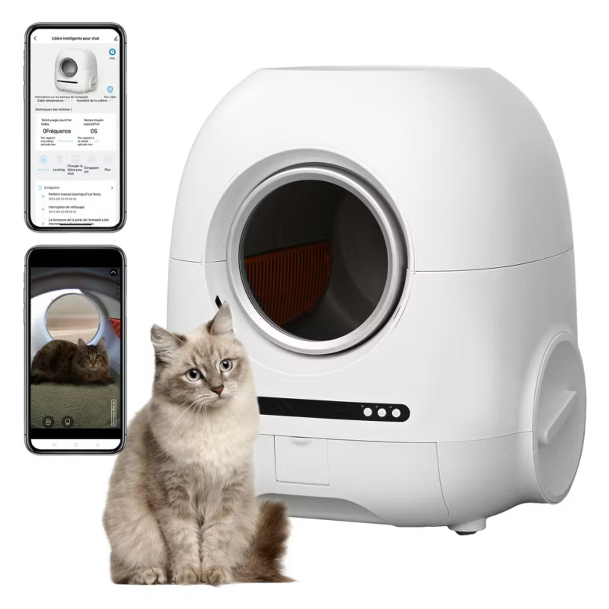 Self-Cleaning Cat Litter Box with Exhaust Hose