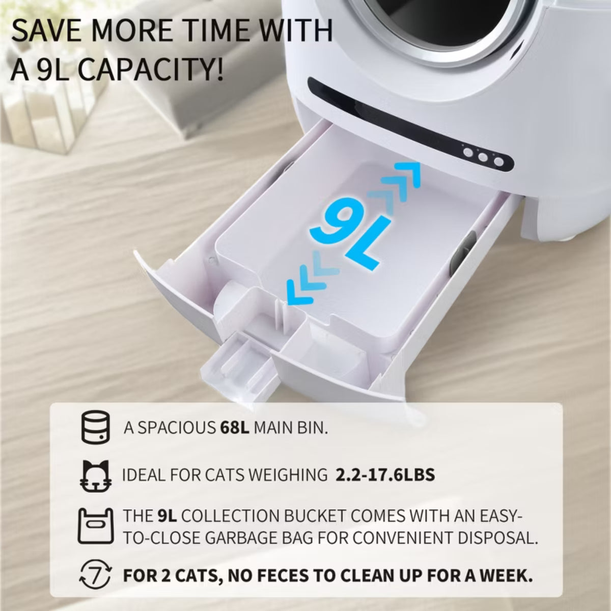 Self-Cleaning Cat Litter Box with Exhaust Hose