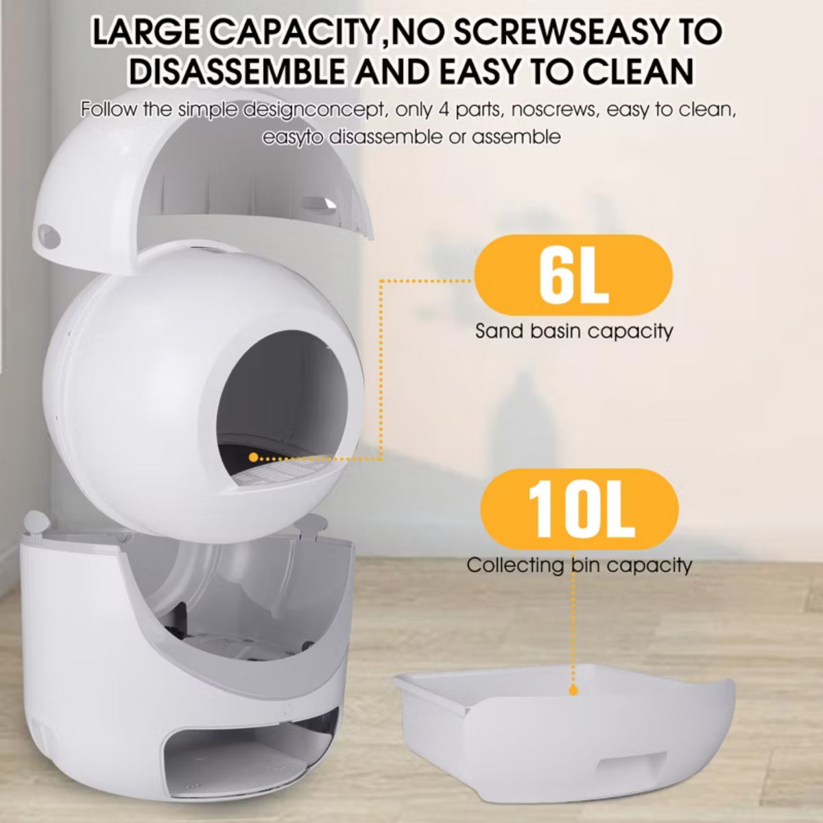 Smart Automatic Cat Litter Box Support 5G&2.4G WiFi for Multiple Cats