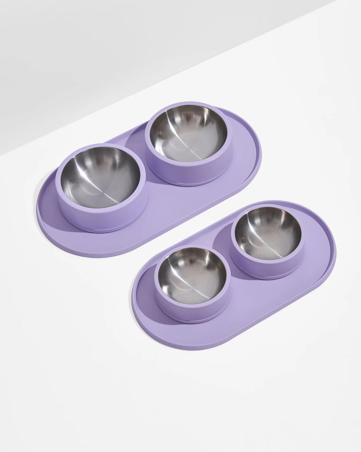 Double Bowl Pet Drinking Water Feeding Silicone Anti Slip And Anti Overflow Feeding Basin